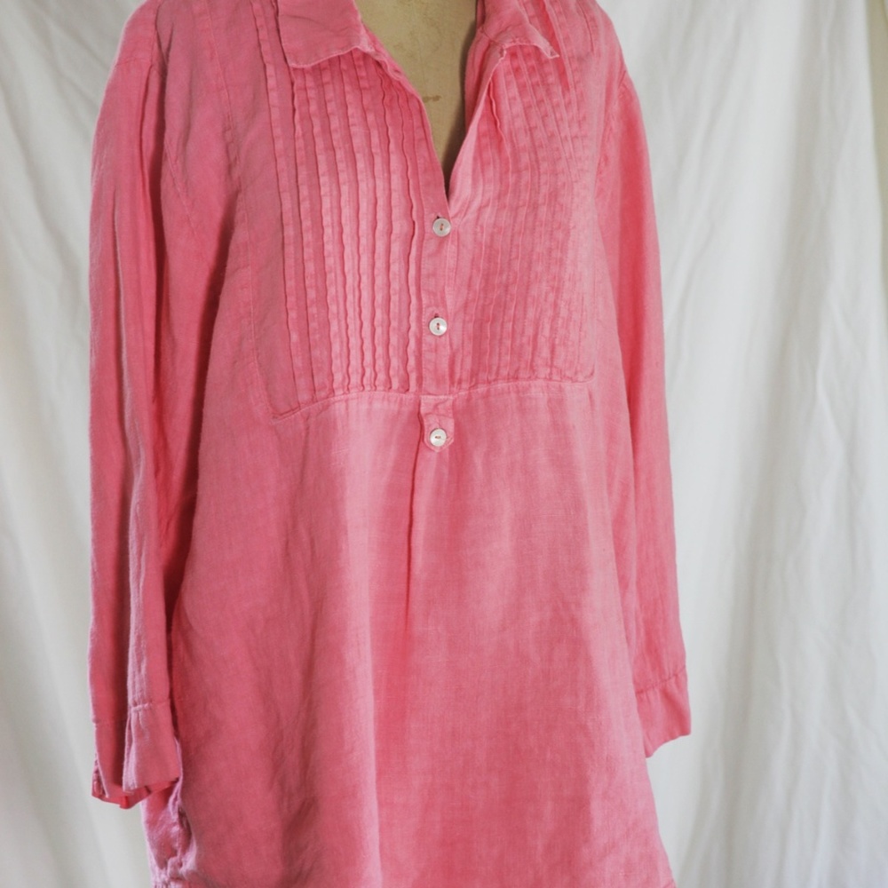 Hot Cotton Women's XL linen tunic/blouse